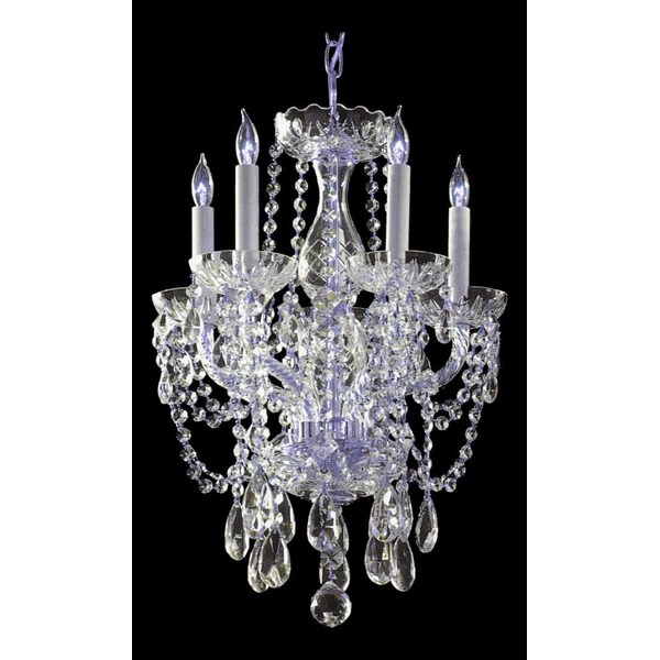 Crystorama Five Light Polished Chrome Up Chandelier 1129-CH-CL-SAQ